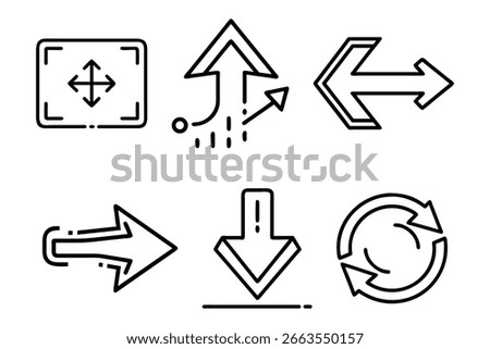 Fullscreen, Strategic Arrow, Left Arrow, Right Arrow, Download, and Refresh Line Icons