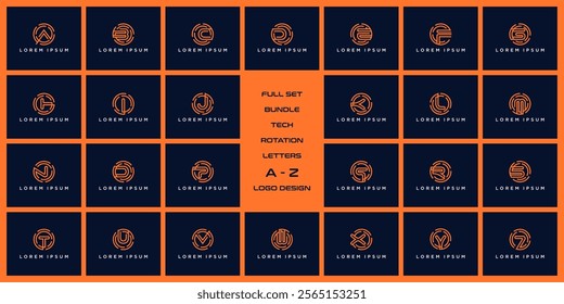 Fullset bundle tech rotation with letters A to Z logo design