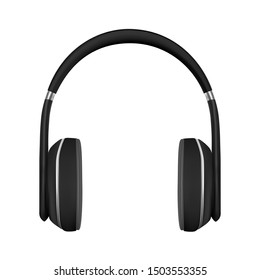 Full-size stereo headphones in vector on a white background.Headphones logo in vector.	