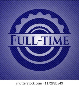 Full-time emblem with denim texture