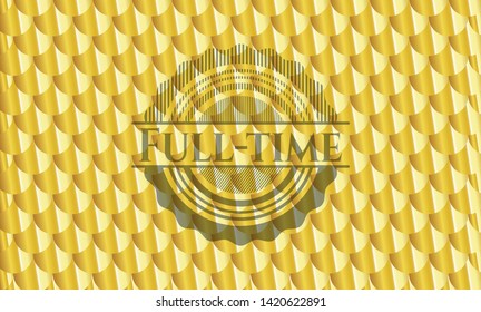 Full-time gold emblem. Scales pattern. Vector Illustration. Detailed.