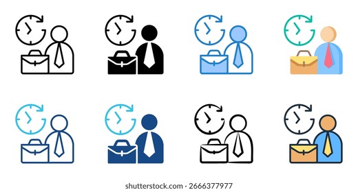 Fulltime job icon set multiple style collection 
