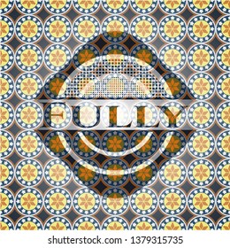 Fully arabic style badge. Arabesque decoration.