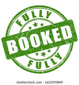 Fully booked green imprint isolated on white background