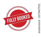 Fully Booked Rubber Stamp Seal Vector