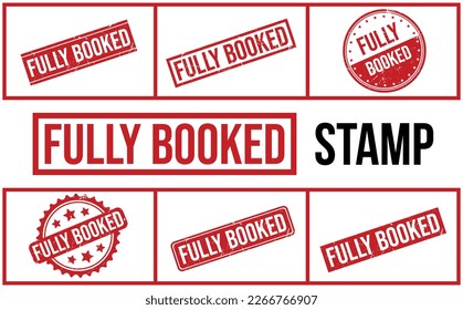 Fully Booked Rubber Stamp Set Vector