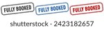 fully booked square isolated sign set. fully booked stamp