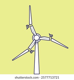 Fully Broken Wind Turbines Vector - Renewable Energy Artwork for Eco-Friendly and Sustainable Projects