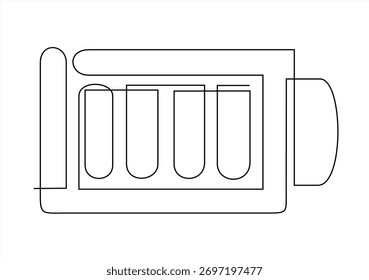 Fully Charged Battery Continuous Line. drawing. Editable stroke.	
