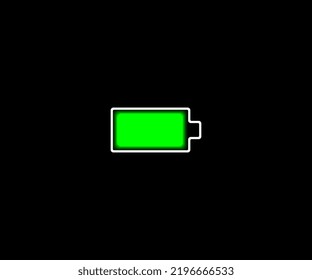 A fully charged battery in the dark.