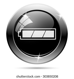Fully charged battery icon. Internet button on white background. EPS10 vector 