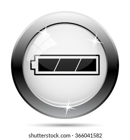 Fully charged battery icon. Internet button on white background. EPS10 vector.
