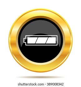 Fully charged battery icon. Internet button on white background. EPS10 vector.