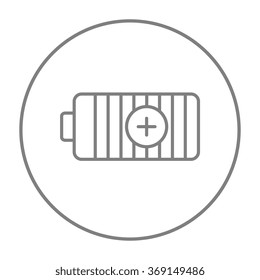 Fully charged battery line icon.