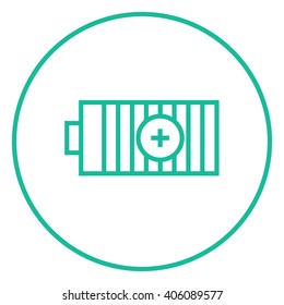 Icono de línea de batería totalmente cargado.