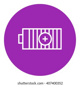 Fully charged battery line icon.