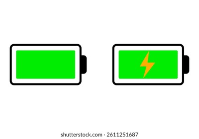 Fully charged and charging icon set