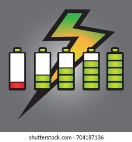Fully charged step of smart phone battery with simple vector design -Smart phone battery fully of concept