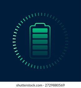Vector de diseño de barra de indicador de nivel de batería inalámbrica completamente cargada