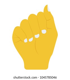 A fully closed hand with thumb up, which sign concept