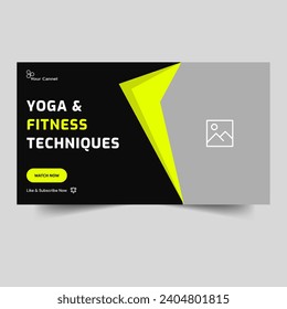 Fully customizable vector eps fitness training video cover banner design, tips and tricks body fitness banner design, editable vector eps 10 file format