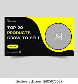 Fully customizable vector illustration product review video thumbnail banner design, business product idea banner design, vector eps 10 file format