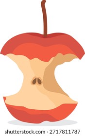 Dibujo de núcleo de manzana completamente comido.