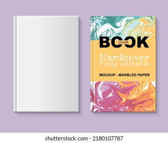 Burla de libros totalmente editable. Cubierta del libro con papel de arco iris