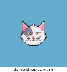Fully editable cat head vector illustration pixel art for game development,
graphic design, poster and art.