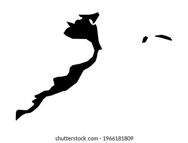 Fully editable, detailed vector map of Acklins,Acklins Island District,The Bahamas. The file is suitable for editing and printing of all sizes.