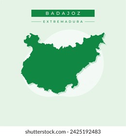 Fully editable, detailed vector map of Badajoz,Provincia de Badajoz,Spain. The file is suitable for editing and printing of all sizes.