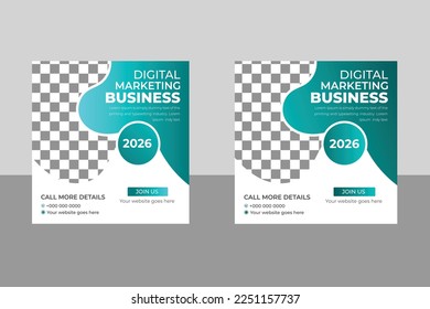 Fully Editable Digital Marketing Business Social Media Post Banner template