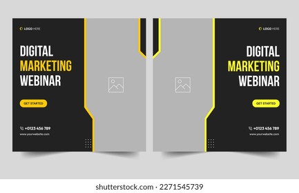 Plantilla de banner web de marketing digital totalmente editable Diseño, vectores de 10 archivos, diseño de pancarta geométrica