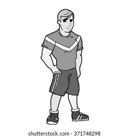 Fully editable easy to use character vector illustration.Sportsman in a normal pose.