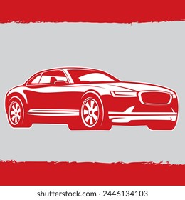 Fully editable exotic luxury car silhouette vecor