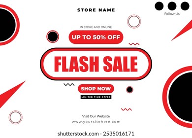 Fully editable Flash Sales banner template design for social media and website