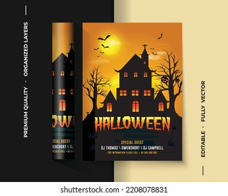 Fully editable halloween flyer or poster design for any graphic designer