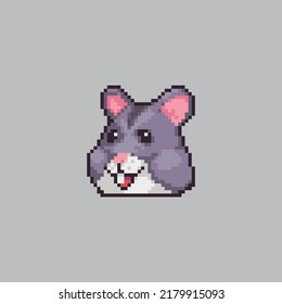 Fully editable hamster head vector illustration pixel art for game development,
graphic design, poster and art.