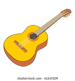 fully editable  illustration classic guitar