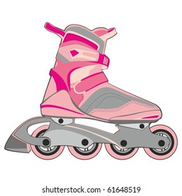 fully editable illustration of isolated roller skates