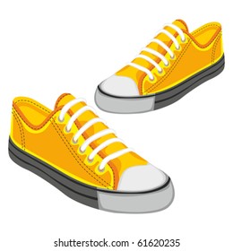 fully editable  illustration of isolated shoes