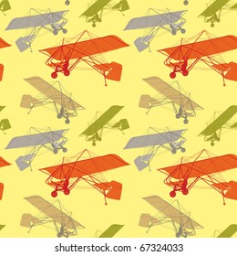 fully editable illustration seamless pattern with isolated gliders