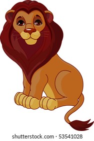 Ilustración totalmente editable de una caricatura en sesión de Lion