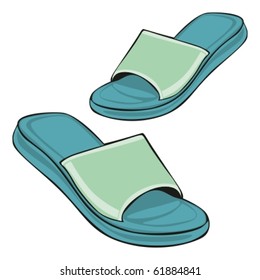 fully editable illustration slippers
