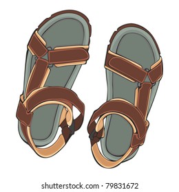 fully editable illustration summer shoes
