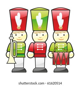 fully editable  illustration wooden soldiers