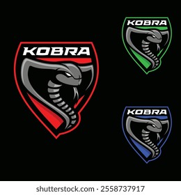 Fully editable kobra vector logo template for sports,games and automotive brands