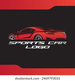 Vollständig editierbare Luxus-Sportwagen-Silhouette-Vektorgrafik geeignet für Logo-Designs