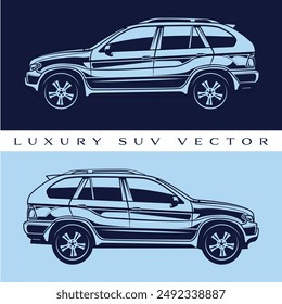 Ilustración vectorial SUV de lujo totalmente editable para medios digitales e impresos