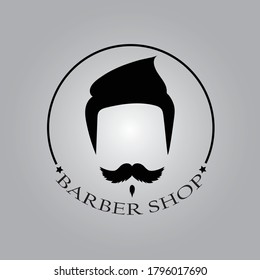 Fully Editable Modern Barber Shop Logo Vector Template. For Label, Badge, Sign and Advertisement. Moustache Logo, Hairgresser Logo, Hairstyler Logo, Hipster Man.